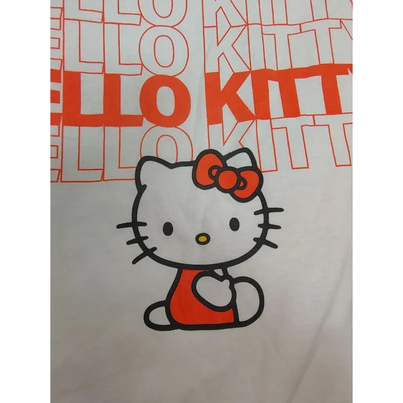 Hello Kitty Graphic Tee – Medium – NWT – White Red Logo - Picture 3 of 5